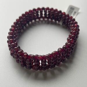 Garnet Beaded Stretch Bracelet NWT